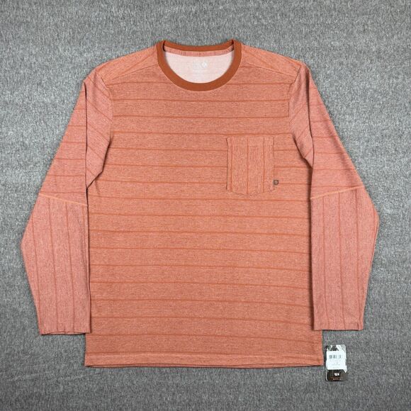 Mountain Hardwear ADL Long Sleeve Pocket T-Shirt Men's Large Orange Striped NWT‎ - Picture 1 of 8